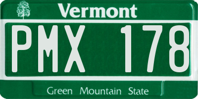 VT license plate PMX178