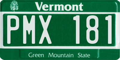VT license plate PMX181