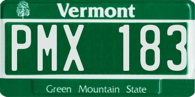 VT license plate PMX183