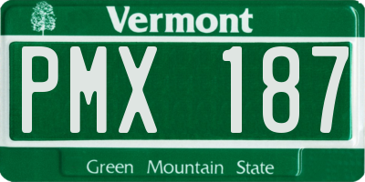 VT license plate PMX187