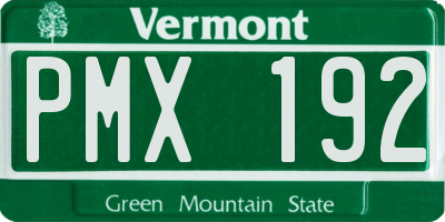 VT license plate PMX192