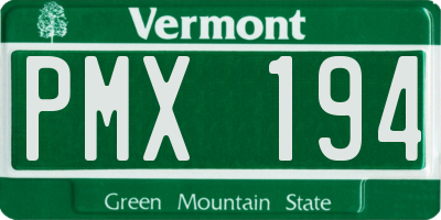 VT license plate PMX194