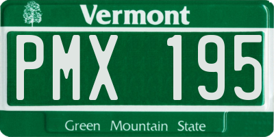 VT license plate PMX195