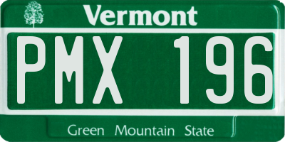 VT license plate PMX196