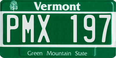 VT license plate PMX197