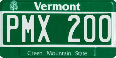 VT license plate PMX200