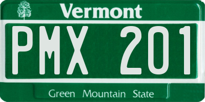 VT license plate PMX201