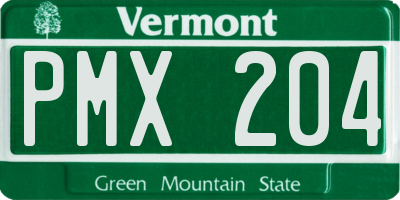 VT license plate PMX204