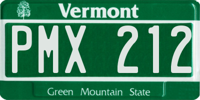 VT license plate PMX212