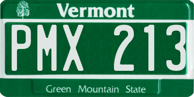 VT license plate PMX213