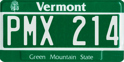 VT license plate PMX214