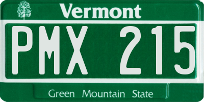 VT license plate PMX215