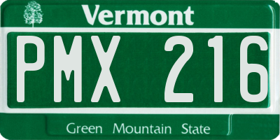 VT license plate PMX216