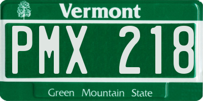 VT license plate PMX218