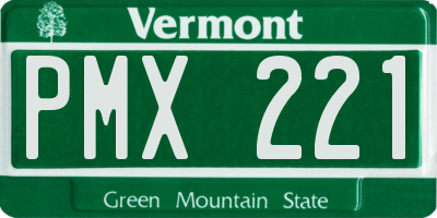 VT license plate PMX221