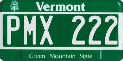 VT license plate PMX222