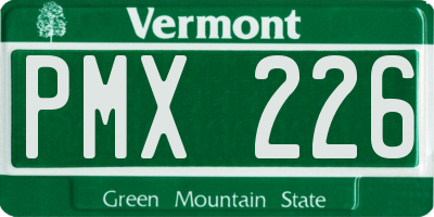 VT license plate PMX226