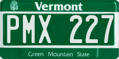 VT license plate PMX227