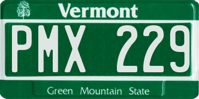 VT license plate PMX229