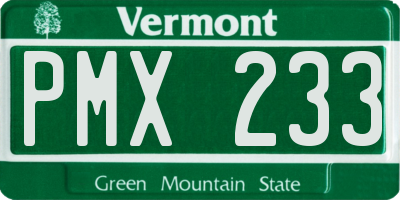 VT license plate PMX233