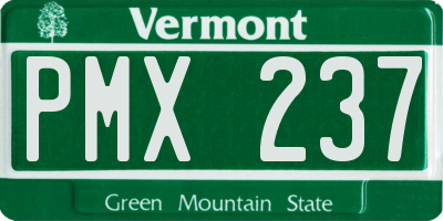 VT license plate PMX237