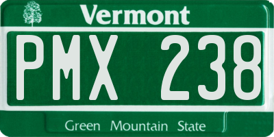 VT license plate PMX238