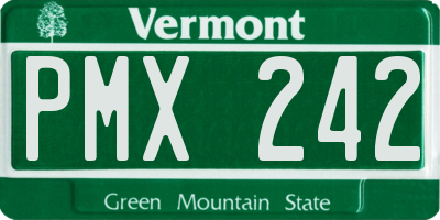 VT license plate PMX242