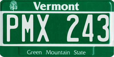VT license plate PMX243