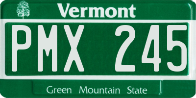 VT license plate PMX245