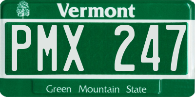 VT license plate PMX247