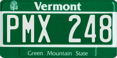 VT license plate PMX248
