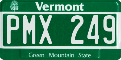 VT license plate PMX249