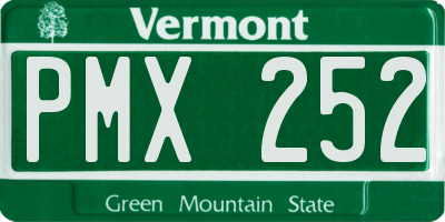 VT license plate PMX252