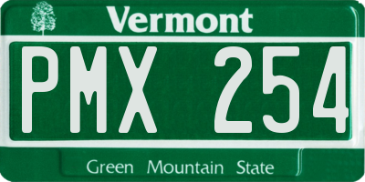 VT license plate PMX254