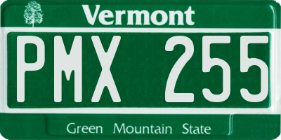 VT license plate PMX255