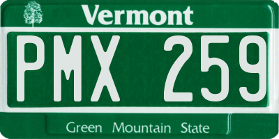 VT license plate PMX259