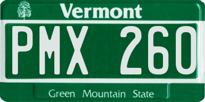 VT license plate PMX260
