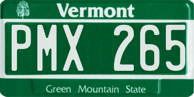 VT license plate PMX265