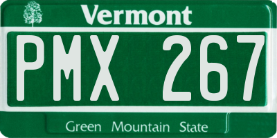 VT license plate PMX267