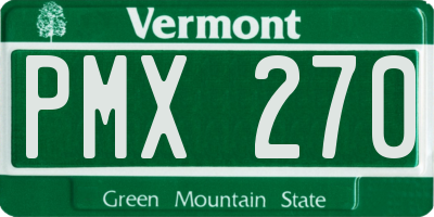 VT license plate PMX270