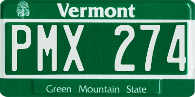 VT license plate PMX274