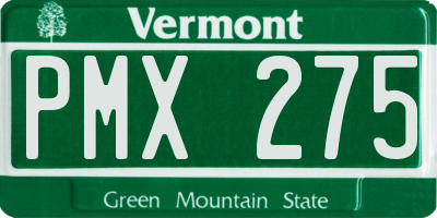 VT license plate PMX275