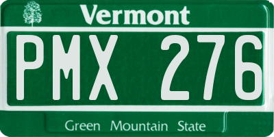 VT license plate PMX276