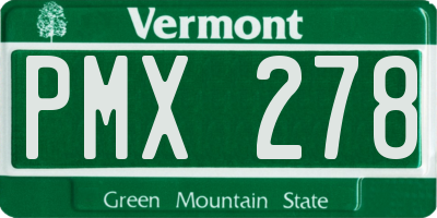 VT license plate PMX278