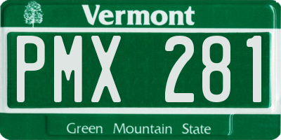 VT license plate PMX281