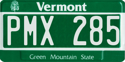 VT license plate PMX285