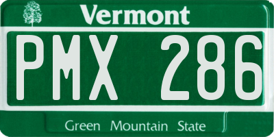 VT license plate PMX286