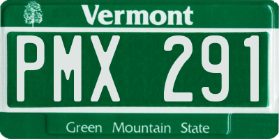 VT license plate PMX291
