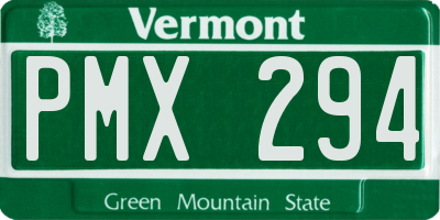 VT license plate PMX294