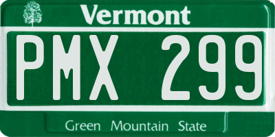VT license plate PMX299